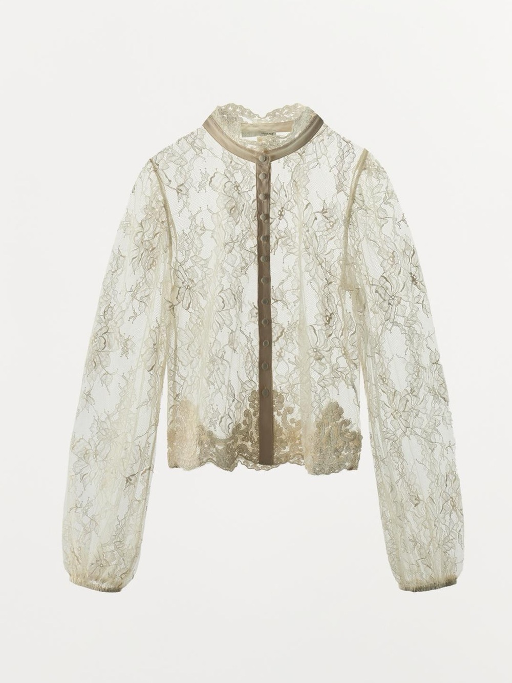 Zara LACE BUTTON-FRONT TOP - Picture 4 of 10